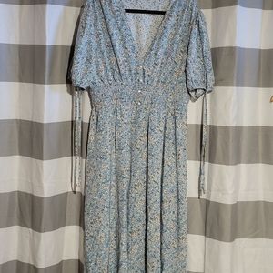 Blue floral 40s style dress